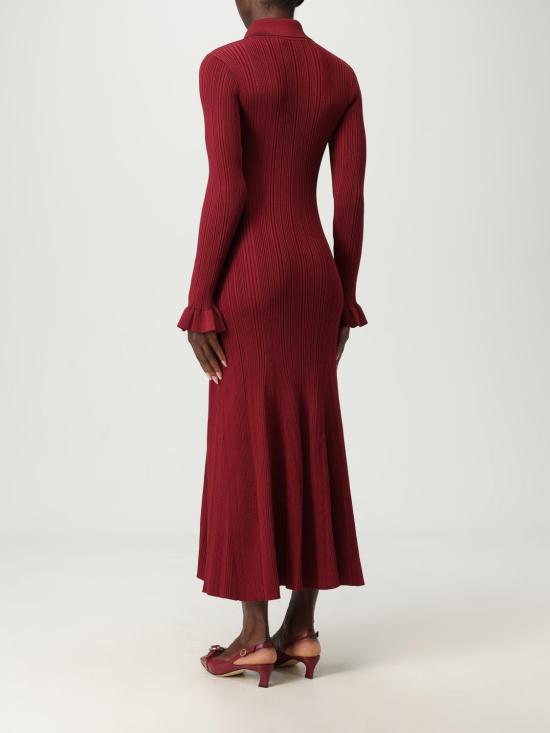 25FW 셀프 포트레이트 롱 원피스 AW25008MA BU Burgundy - SELF PORTRAIT