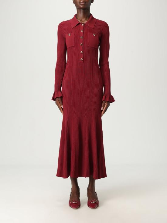 25FW 셀프 포트레이트 롱 원피스 AW25008MA BU Burgundy