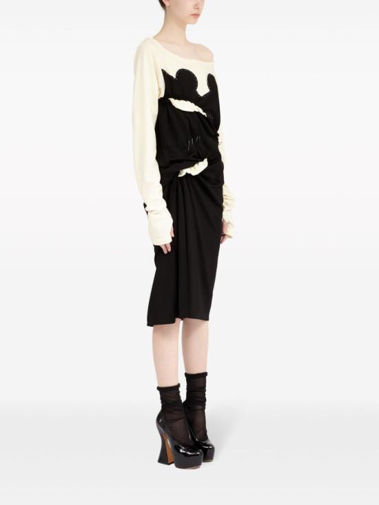  마르지엘라 미디 원피스 S51DD0013S23008967 BLACK CREAM - MAISON MARGIELA