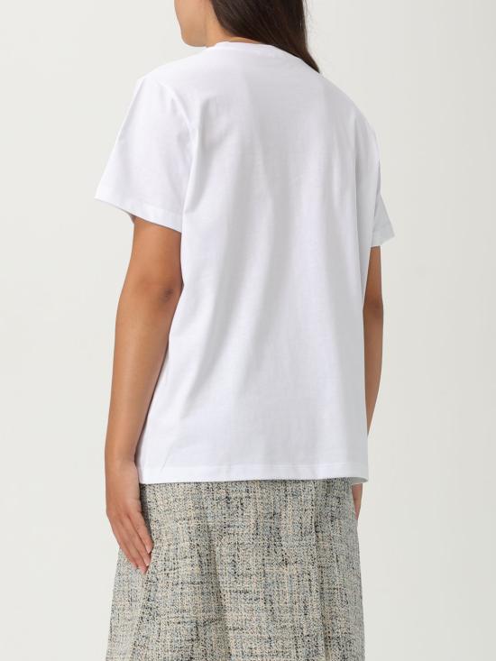 25FW 가니 베이직 저지 레오파드 릴렉스드 티셔츠 T4124 943 White - GANNI