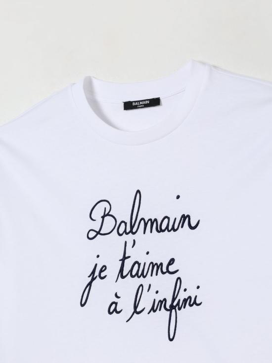 25FW [키즈] 발망 티셔츠 BX8P31Z3186 100BL White - BALMAIN