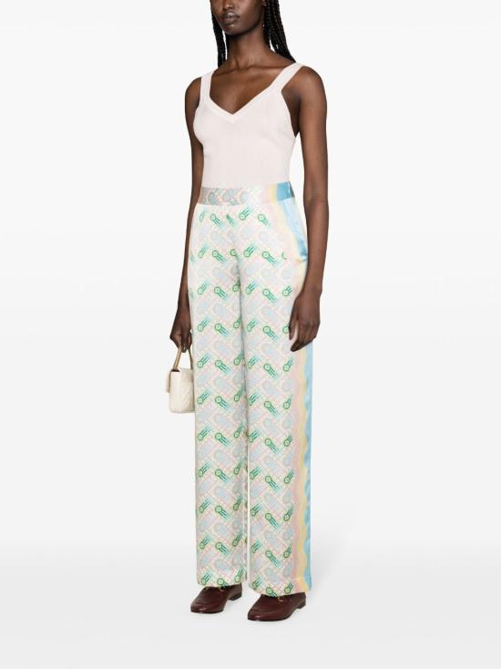  카사블랑카 스트레이트 팬츠 WPS24TR15201PINGPONGPRINT White - CASABLANCA