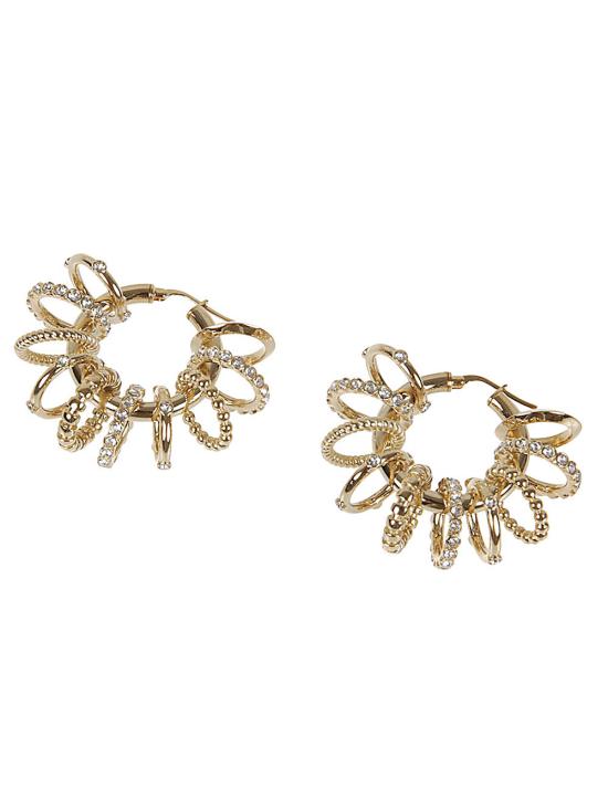 아미나 무아디 이어링 MULTIRINGHOOPBIGCRYSTALWHITEGOLD GOLDEN