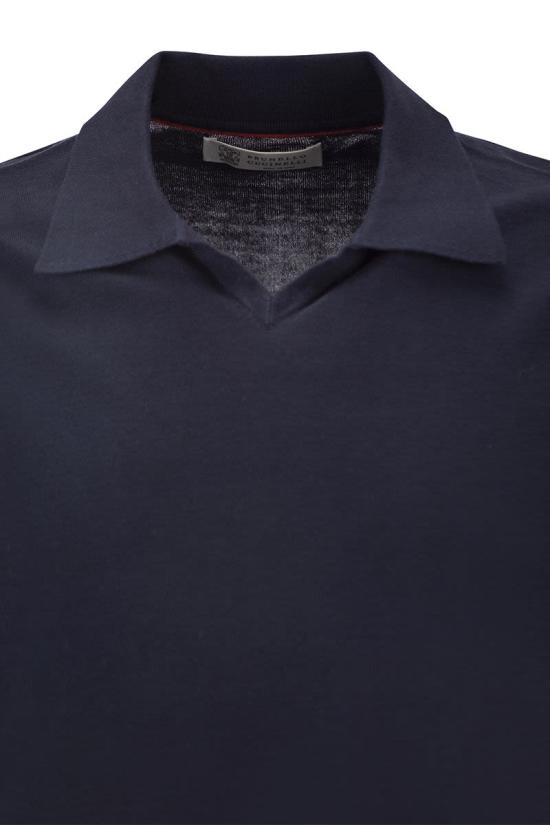  브루넬로 쿠치넬리 반팔 티셔츠 M29800145 CW425 NAVY - BRUNELLO CUCINELLI