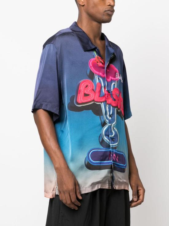  블루스카이인 반팔 셔츠 BS2302SH040PRINTMIL BLUE - BLUE SKY INN