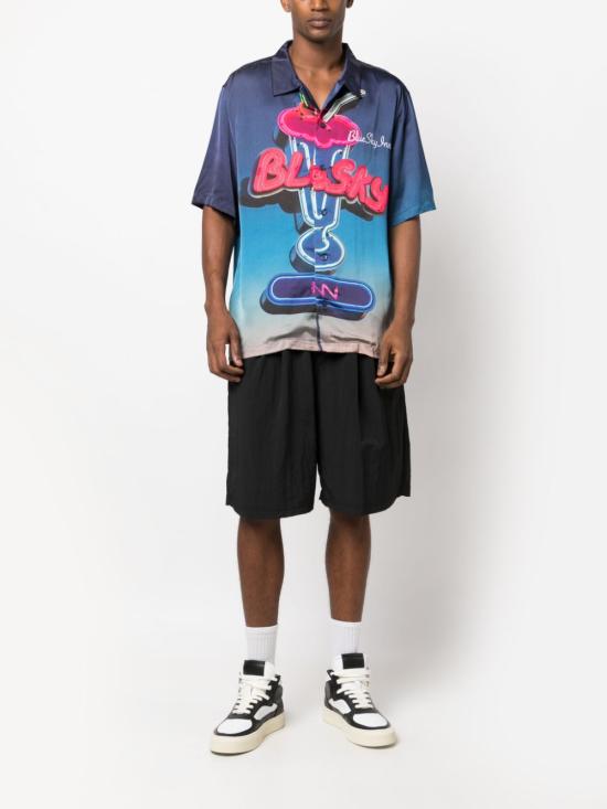  블루스카이인 반팔 셔츠 BS2302SH040PRINTMIL BLUE - BLUE SKY INN