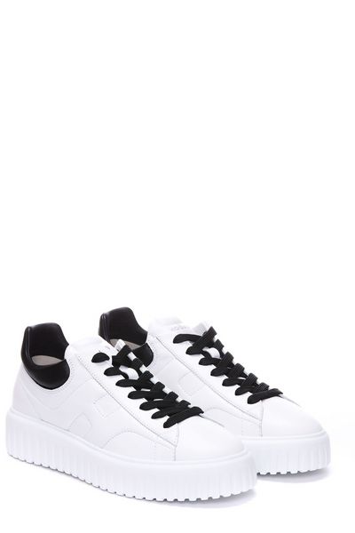  호간 H 스트라이프 스니커즈 HXM6450FC60LE9 0001 WHITE BLACK - HOGAN