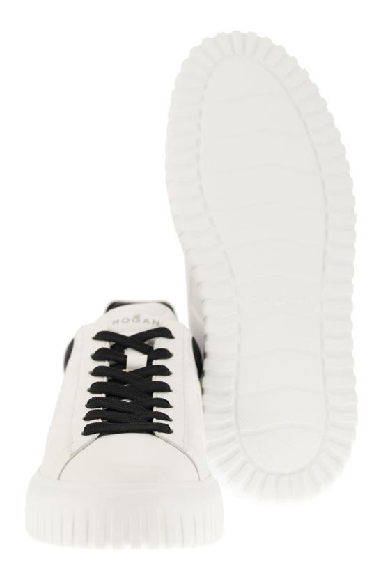 호간 H 스트라이프 스니커즈 HXM6450FC60LE9 0001 WHITE BLACK - HOGAN
