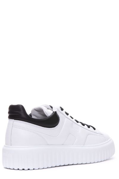  호간 H 스트라이프 스니커즈 HXM6450FC60LE9 0001 WHITE BLACK - HOGAN