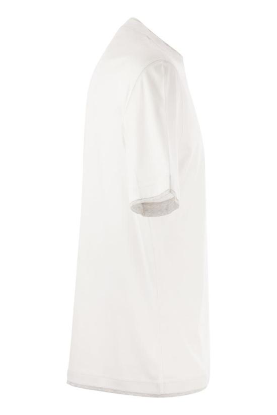  브루넬로 쿠치넬리 자수 로고 티셔츠 M0B137427 CW787 WHITE - BRUNELLO CUCINELLI