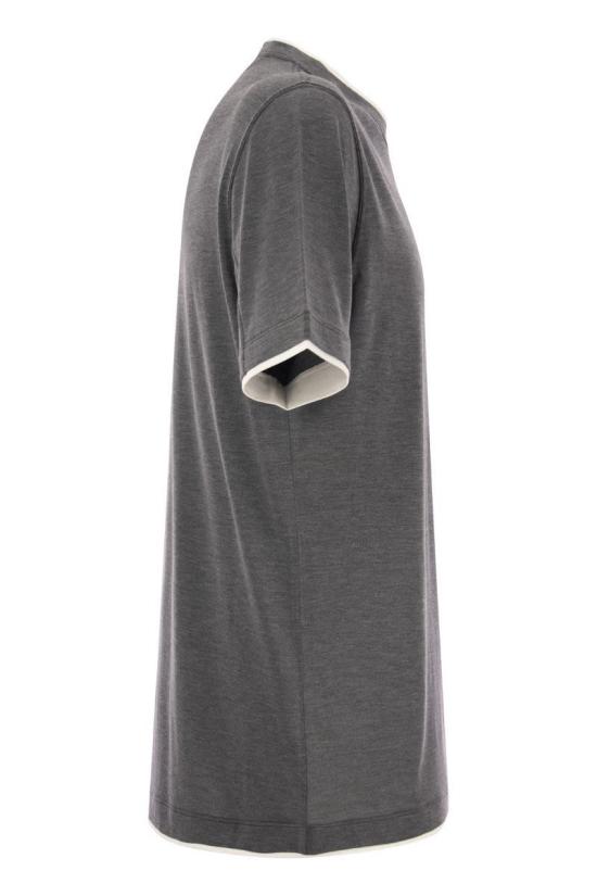  브루넬로 쿠치넬리 반팔 티셔츠 MD8217427 CWD40 GREY - BRUNELLO CUCINELLI