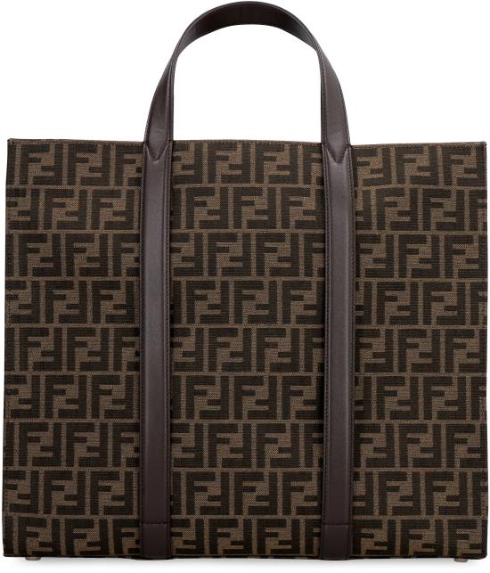 25SS 펜디 FF 자카드 패브릭 쇼퍼백 7VA390AG0M F19KW BROWN - FENDI