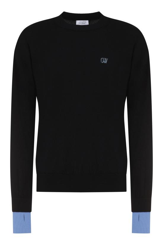  오프화이트 스웨터 OMHE174F23KNI001 4740 black