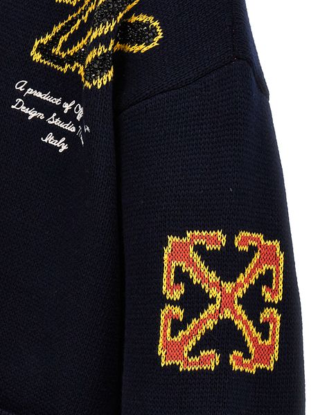  오프화이트 봄버 자켓 OMHB019F23KNI001 SIERRALEO - OFF WHITE