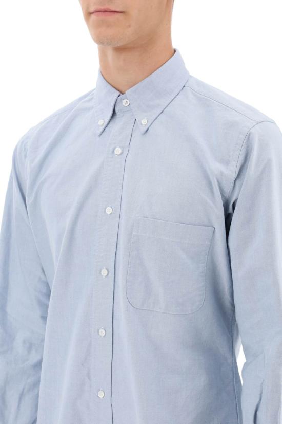  톰브라운 옥스포드 클래식 그로그랭 플래킷 셔츠 MWL010EF0313 480 Light Blue - THOM BROWNE
