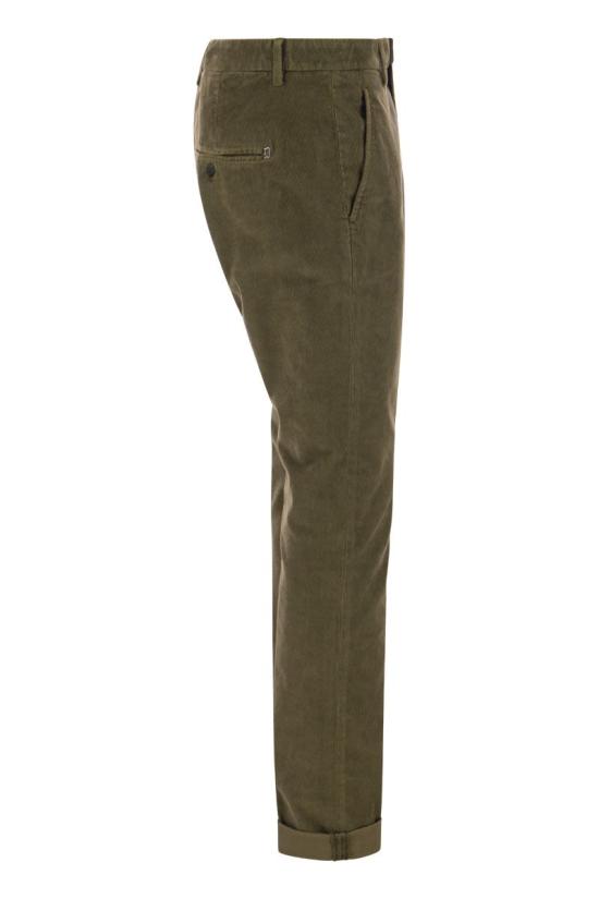  돈답 스트레이트 팬츠 UP235VS0028XTRTDU 637 MILITARY GREEN - DONDUP