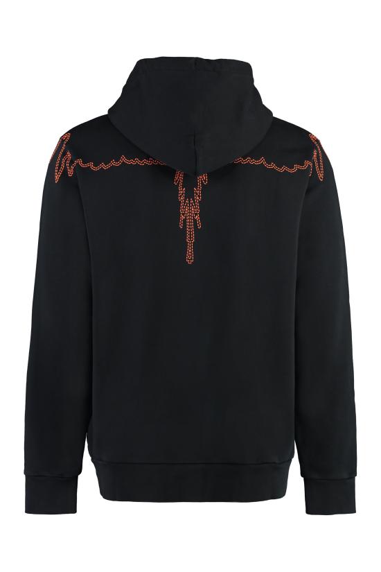  마르셀로 불론 후드 티셔츠 CMBB007F23FLE004 1020 black - MARCELO BURLON