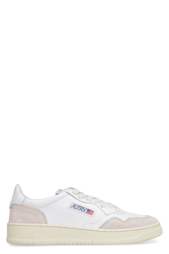  오트리 메달리스트 로우 레더 스니커즈 AULW LS33 WHITE BEIGE