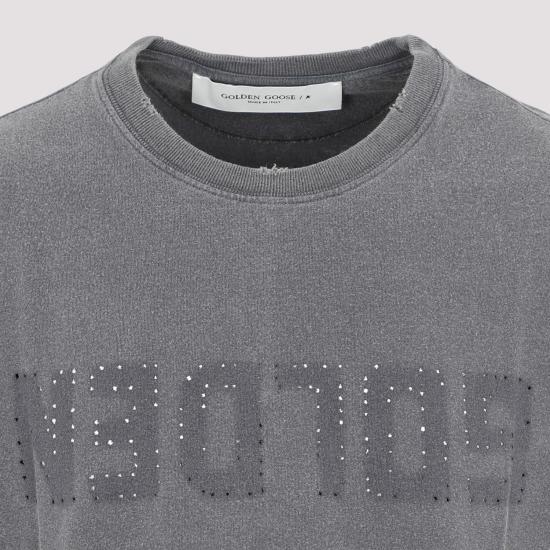 26SS 골든구스 골든 로고 프린트 반팔 티셔츠 GMP01220P000671 60318 GREY - GOLDEN GOOSE