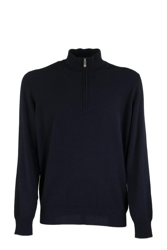  브루넬로 쿠치넬리 캐시미어 집업 니트 M2200124 CW425 NAVY