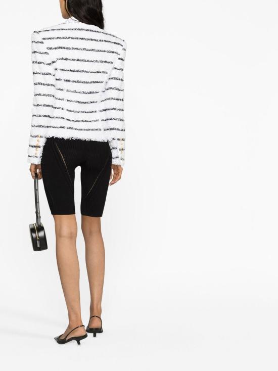  발망 수트 자켓 YF0SG077XD72GAB BLANC NOIR - BALMAIN