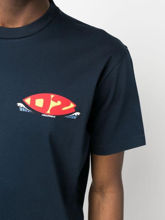  디스퀘어드2 반팔 티셔츠 S71GD1247S23009478 NAVY BLUE - DSQUARED2