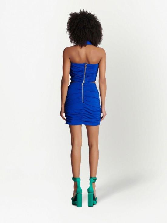  발망 스커트 AF1LB790JF316CH BLEU LECTRIQUE - BALMAIN