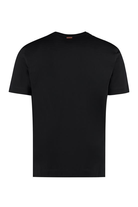 25SS 에르메네질도제냐 반팔 티셔츠 B760E7360A5 K09 black - ERMENEGILDO ZEGNA