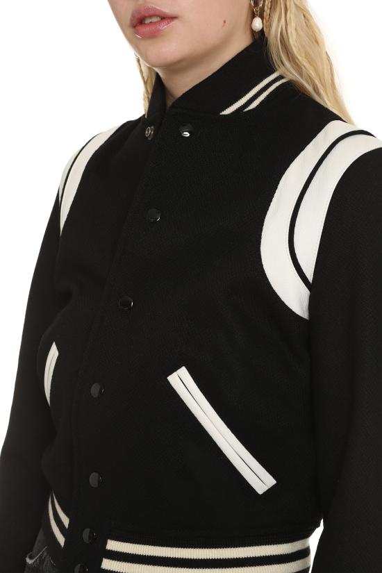  생로랑 봄버 자켓 376283Y180W 1900 black - SAINT LAURENT