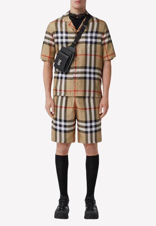  버버리 빈티지 체크 실크 반팔 셔츠 8050279128090 A7028 Beige - BURBERRY
