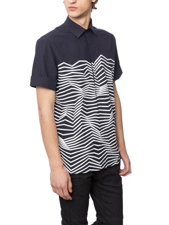  닐바렛 반팔 셔츠 BCM552A028S195 BLUE - NEIL BARRETT