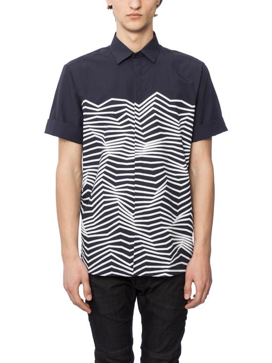  닐바렛 반팔 셔츠 BCM552A028S195 BLUE - NEIL BARRETT