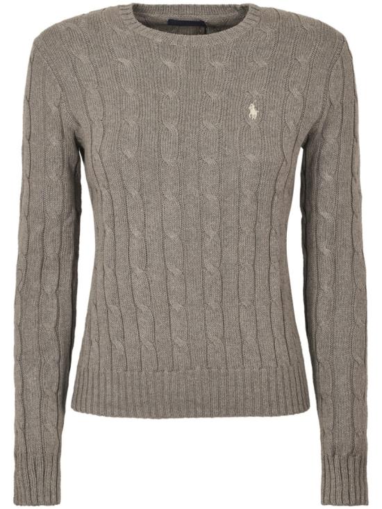 25FW 폴로 랄프로렌 폴로 자수 케이블 니트 스웨터 211971795001 GREY DOM