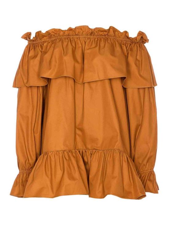 26SS 생로랑 미디 스커트 820312Y3A992498 Brown