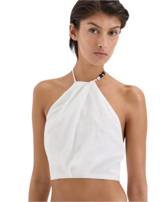  서 더 레이블 민소매 티셔츠 아주라 타이 탑 아이보리 - SIR. THE LABEL