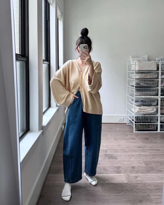  르 본 숍 데님 팬츠 Le Bon Shoppe 아크 팬츠 블루 데님