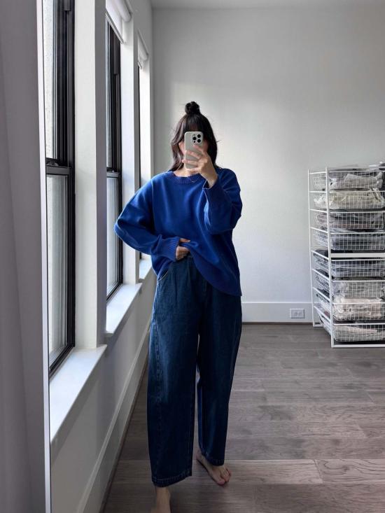  르 본 숍 데님 팬츠 Le Bon Shoppe 아크 팬츠 블루 데님 - Le Bon Shoppe