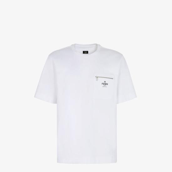 25SS 펜디 코튼 티셔츠 FY0936ARYR F0QA0 WHITE