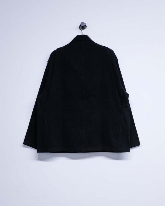  맨틀 데님 자켓 R19 J2 올블랙 데님 제복 재킷 - MAN-TLE