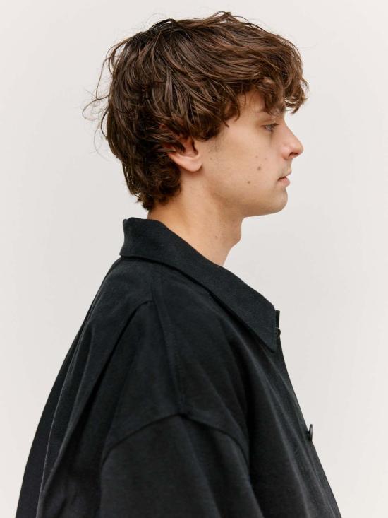  맨틀 데님 자켓 R19 J2 올블랙 데님 제복 재킷 - MAN-TLE