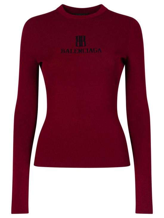 25FW 발렌시아가 로고 크루넥 니트  835494 T5231 6010 RED