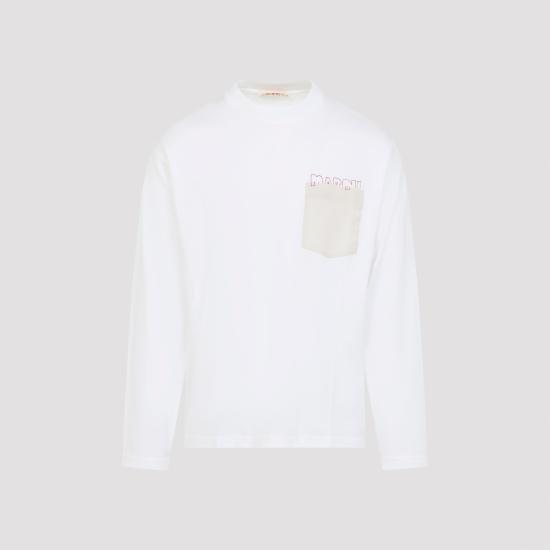 25FW 마르니 반팔 티셔츠 HUMU0353QS UTC446 00W01 LILY WHITE - MARNI