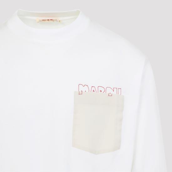 25FW 마르니 반팔 티셔츠 HUMU0353QS UTC446 00W01 LILY WHITE - MARNI