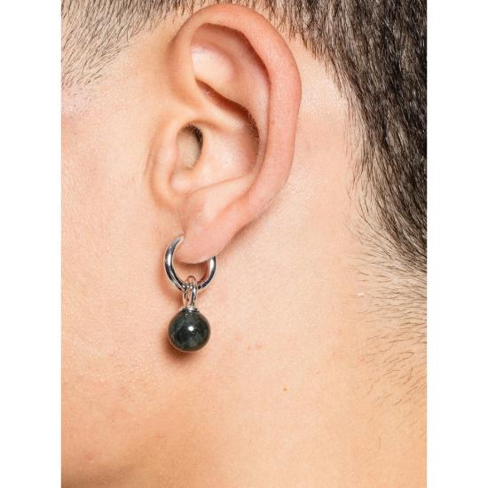 25FW 톰우드 이어링 101484 COVE HOOP SILVER BLACK - TOM WOOD