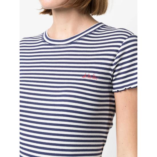 25FW 메종 라비쉬 반팔 티셔츠 NWFOLIESOHLALA OFWNA BLUE WHITE - MAISON LABICHE