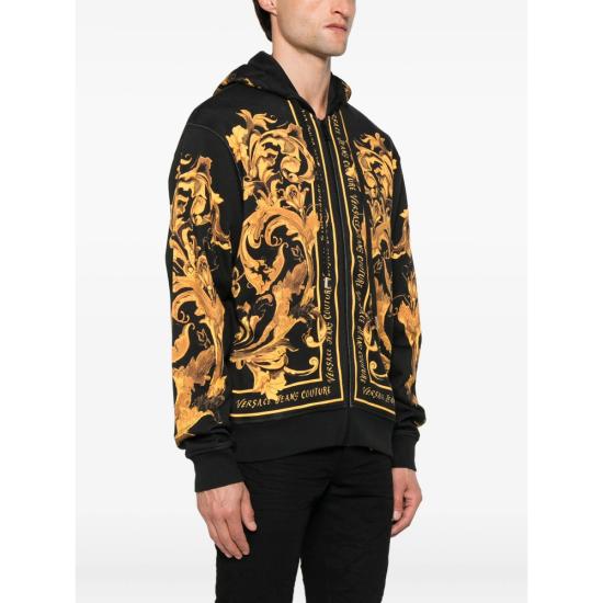 25FW 베르사체 후드 티셔츠 79GAI3ZB FS207 G89 BLACK - VERSACE