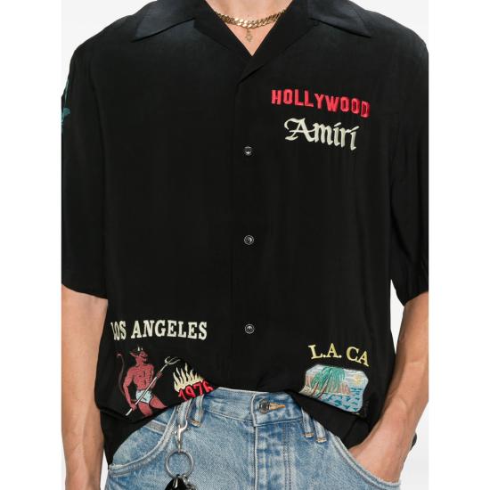 25FW 아미리 반팔 셔츠 AMSTCA1153 BLACK - AMIRI