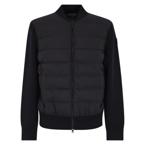 25FW 몽클레어 숏패딩 울 집업 가디건 K20919B00015 BLUE