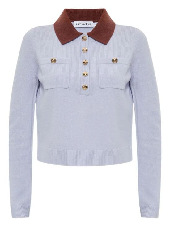 25FW 셀프 포트레이트 폴로 티셔츠 AW25 021T BLUE - SELF PORTRAIT