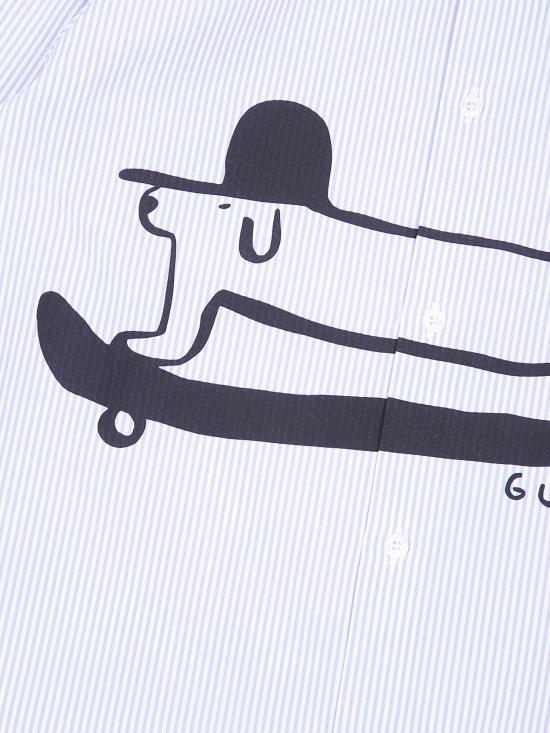 25FW [키즈] 구찌 셔츠 831745 XWA5K 9005 WHITE INTENSIVE LIGHT BLUE - GUCCI